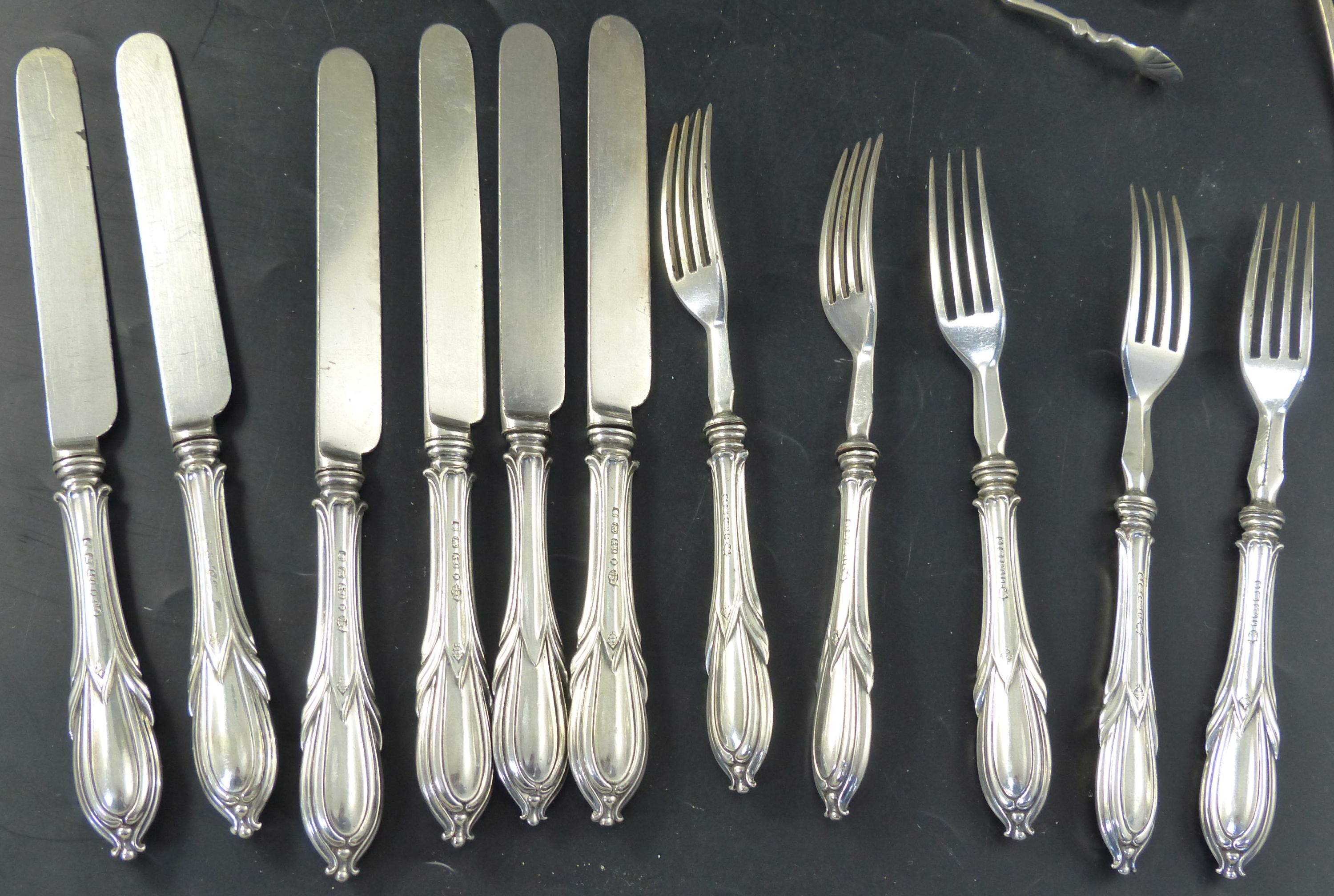 Mixed silver and plated cutlery